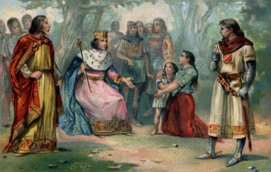 Saint Louis (1214-1270), Roi de France, rendant justice sous le chêne de Vincennes.
