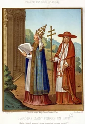 Saint Pierre en Pape accompagné d