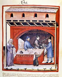 Vente de sel, extrait du Tacuinum Sanitatis