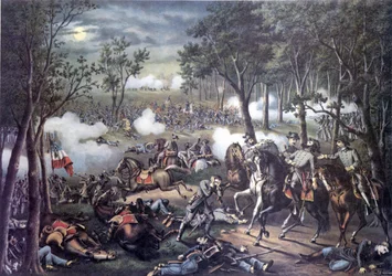 Guerre de Sécession (ou guerre civile américaine) (1861 - 1865) : Campagne de Chancellorsville : Bataille de Chancellorsville (Virginie) 30 avril - 6 mai