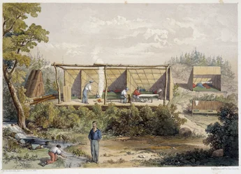 Camp de colons au Canada