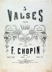 Partition pour 3 valses pour piano op. 64, par Frédéric Chopin (frontispice)