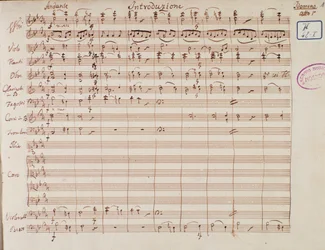 Page de partition pour Idoménée, roi de Crète, opéra de Mozart, version Lichtenthal (1843)