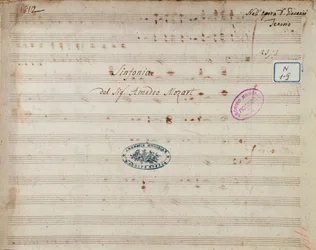 Page de partition de la symphonie de Don Giovanni, opéra de Mozart (1812)