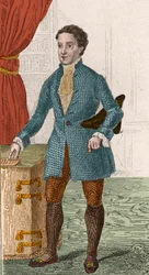 Siècle des Lumières : portrait de Denis Diderot (1713-1784), écrivain et philosophe français. Gravure de 1876.