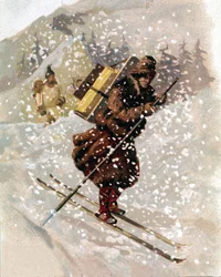 Skieur. Chromo