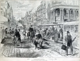 Scènes de rue, Collins Street à Melbourne en 1889