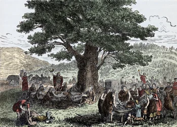 Les Teutons profitant des vacances - gravure de la fin du 19ème siècle
