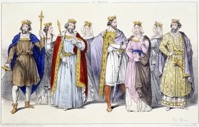 Les Carolingiens : Hugues Capet, Adélaïde, Robert, Constance, Henri Ier, Anne de Russie, Berthe, Philippe Ier - dans Rois et Reines de France en estampes, Paris, éd. Swift