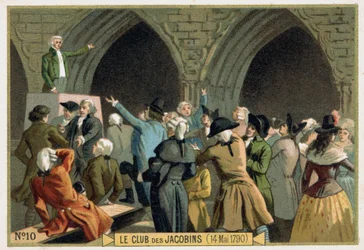 Le Club des Jacobins (14/05/1790). Chromolithographie du XIXe siècle.