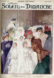 La Première Communion à Paris. Gravure dans « Le soleil-du-dimanche »