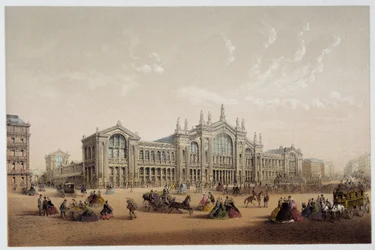 La Gare du Nord - lithographie, 19ème siècle