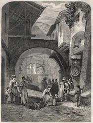 Le Ghetto à Rome au 19ème siècle, gravure