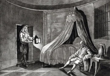 Le masque de fer dans sa prison sur l