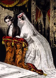 Le mariage (mariage religieux), chromolithographie 1846