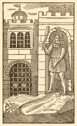 Les pèlerins maintenant, pour satisfaire la chair de The Pilgrims Progress From This World, To That Which Is To Come par John Bunyan (1628-1688) Le chrétien et l