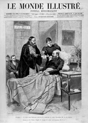 Le Pape donnant la communion au Tsar Alexandre III. "Le Monde Illustré". 10/11/1894