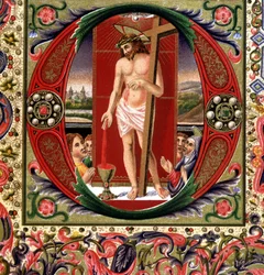 Le sang de Jésus-Christ. Chromolithographie du XIXe siècle.