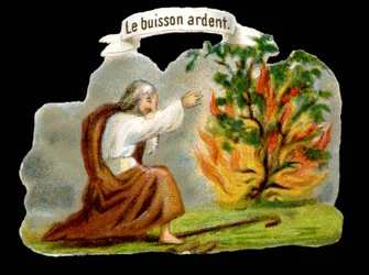 Le buisson ardent - Image populaire. Chromolithographie du 19e siècle