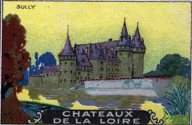 Les châteaux de la Loire : le château de Sully, début du 20ème siècle (chromo)