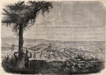 La ville de Bergame vers 1858 - gravure