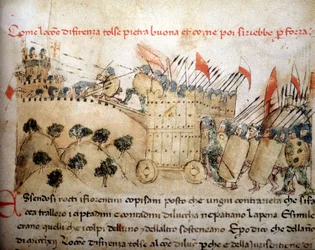 La ville de Florence conquit Pietrabuona, dont les habitants de Lucques prirent ensuite possession - dans les «Croniche del Sercambi», vers 1400. Archives d