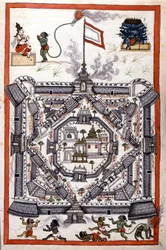 La ville de Lanka (Ceylan) dans un manuscrit en papier du 17ème siècle