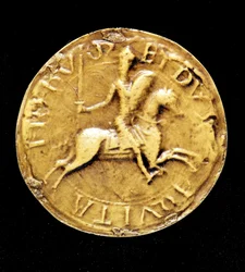 Le contre-sceau de Louis VII de France, le représentant à cheval