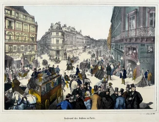 La foule sur le boulevard des Italiens