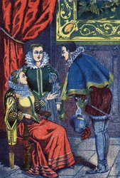 La danse. Illustration anonyme pour « Cendrillon », conte de Charles Perrault (1628-1703), écrivain français. Imagerie Marcel Vagne, Jarville Nancy, sans date (fin du XIXe siècle)