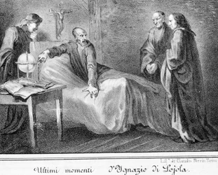 La mort de saint Ignace de Loyola (1491 - 1556), fondateur de la Compagnie de Jésus