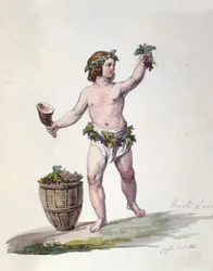 La divinité Bacchus Gravure du « Dizionario mitologico »