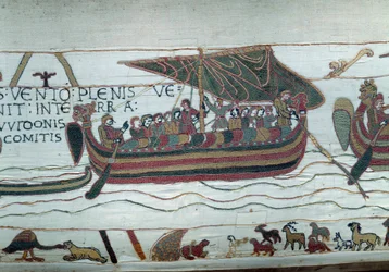 La flotte de Harold, venue informer le duc de Normandie Guillaume le Conquérant qu