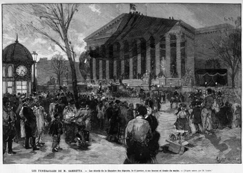 Les funérailles de Léon Gambetta : Les environs de la Maison des Députés, 6 janvier