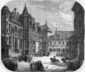 La maison de Jacques Cœur (ca. 1400-1456), argentier du roi Charles VII. Gravure du 19ème siècle