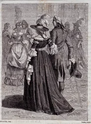 Le chapeau éclair des dames de Paris en 1778 - dans "Les merveilles de la science" par Louis Figuier