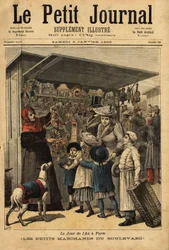 Les marchands et leurs étalages sur le boulevard le jour de l