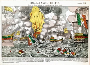La bataille navale de Lissa (mer Adriatique), 20 juillet