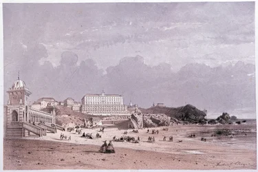 Les nouveaux bains de la côte des fous et le casino à Biarritz, XIXe siècle