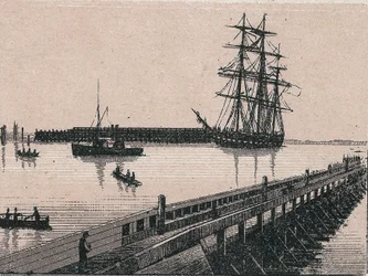 Le port de la ville de Calais dans « Le Monde Illustré 168 vues » sans date (fin XIXe siècle)