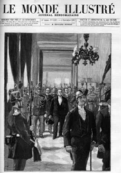 Les chambres louées en 1887, avec le Président Charles Floquet en tête (1828-1896). Couverture de "Le Monde Illustré" de 1887.