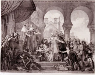 Le retour de Christophe Colomb en Espagne devant le roi Ferdinand II d