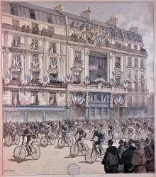 Le départ de la course Paris-Brest - dans « Petit journal » du 12/09/1891