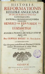 Page de titre «Historia Reformationis Ecclesiae Anglicanae...», Genève