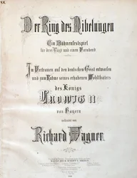 Page de titre de la partition musicale de Der Ring des Nibelungen par Wagner