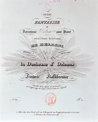 Page de titre de la partition musicale de Grande Fantaisie par F. Kalkbrenner