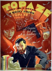 Topaze, pièce de théâtre de Pagnol, vers 1930-1940 (affiche)