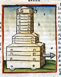 Tortue, char - dans « De architectura » par Vitruve de 1630
