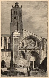 Cathédrale Saint-Étienne de Toulouse - gravure dans "PATRIE - DESCRIPTION PICTURESQUE DE LA FRANCE EN 6 VOLUMES" par Lucien Huard - fin du 19ème siècle