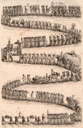 Procession traditionnelle lors de la fête des vignerons à Vevey en Suisse